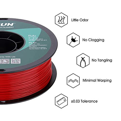eSUN PLA PRO (PLA+) 3D Printer Filament, Dimensional Accuracy +/- 0.03 mm, 1kg, Plastic Spool, 1.75mm, Fire Engine Red, (Pantone 199C) - color: Fire Engine Red