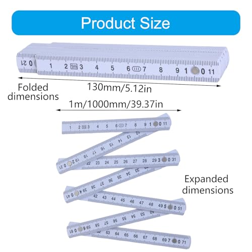 1meter Foldable Measuring Stick With Clear Scale Easy Carry Ruler Easy To Carrry Rule For Engineers Builders & Enthusiasts