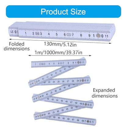 1meter Foldable Measuring Stick With Clear Scale Easy Carry Ruler Easy To Carrry Rule For Engineers Builders & Enthusiasts