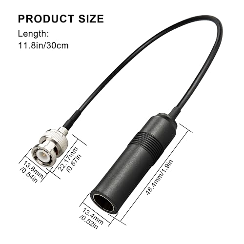 BNC Male to AM/FM Female RG174 Cable 12inch BNC to AM FM Coaxial Pigtail Jumper for for Car Radio, Scanner, Antenna - size: BNC Male to AM/FM Female