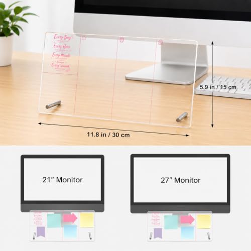 Christian Memo Board Motivational Pink Office Acrylic Monitor Memo Board - color: Every Day God Thinks of You