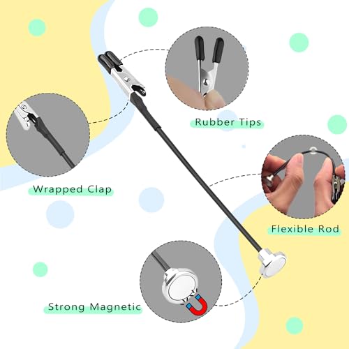 Magnetic Helping Hands, 20 Crocodile Clips, for Soldering & Model Painting - color: Silver, size: L
