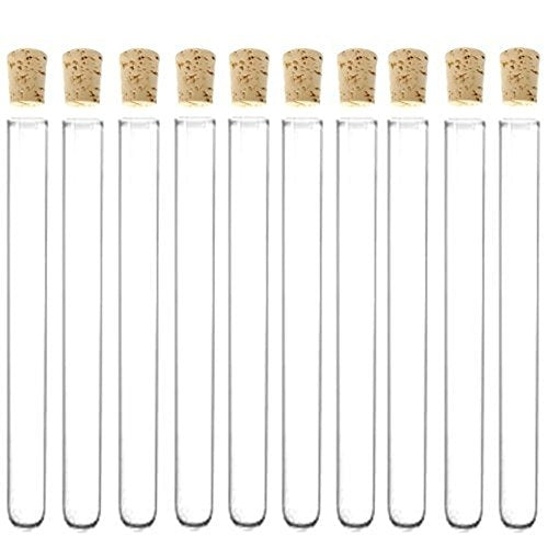 16X125mm Test Tubes with Cork Stoppers, Borosilicate Glass, 14ml, Karter Scientific 220G6 (Pack of 10) - size: 16X125MM, style: PACK OF 10
