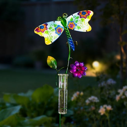 Solar Rain Gauge Outdoor, 7 Inch Tube Dragonfly Rain Gauge