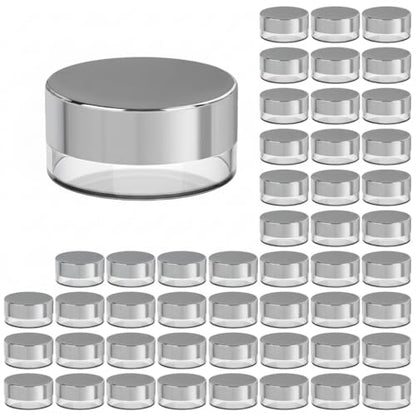 Sample Containers, Jar Lip Balm Container, Mini Jar with Lid 50 PK, Silver - color: Silver, size: 50 Pack