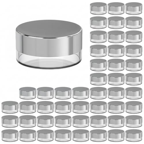 Sample Containers, Jar Lip Balm Container, Mini Jar with Lid 50 PK, Silver - color: Silver, size: 50 Pack
