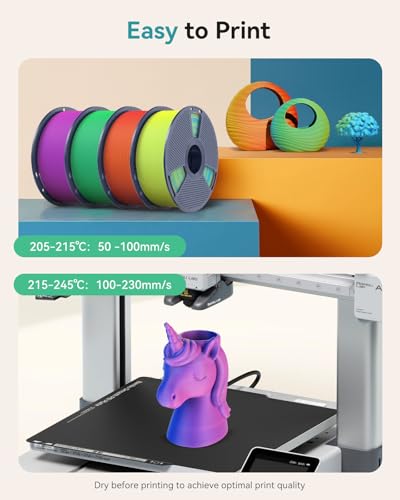 SUNLU Dual Color Matte PLA Filament 1.75mm, 250g Spool, 4 Rolls - color: C-mattepla-4x250g-redblue+redblue+yellowcyan+greenpurple