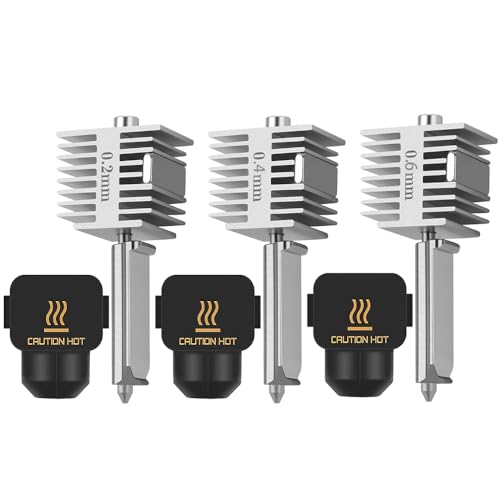 3PCS A1/A1 Mini/A2L Quick-Swap Hotend Hardened Steel Nozzle-(0.2+0.4+0.6mm) - size: 3PCS 0.2MM+0.4MM+0.6MM Stainless Steel Nozzle