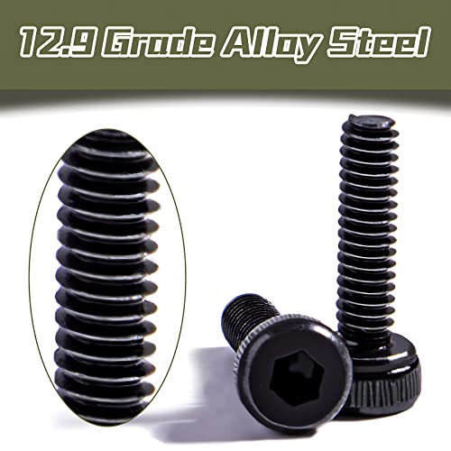 510 Pcs M2 Socket Cap Screws Metric Hex Bolt Nuts Washers 12.9 Grade Alloy Steel Screw Hex Socket Head Cap Small Machine Screws Kits with Wrench Key