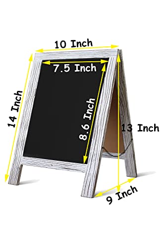 Rustic Whitewash Double Sided Chalkboard, 7.5"*8.6" Tabletop Stand, Small Countertop Chalkboard Easel with 8Pcs Liquid Chalk for Menu, Kitchen, Restaurants, Bar, Wedding and Home Decor - color: Washed White