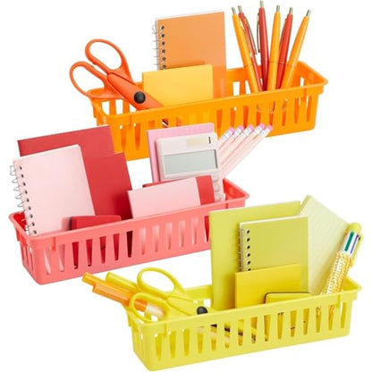 Juvale 24-Pack Pencil Holder Trays and Organization Baskets - Plastic Caddy for Desk and Elementary Teacher Supplies for Classroom Decoration - size: 24 Trays
