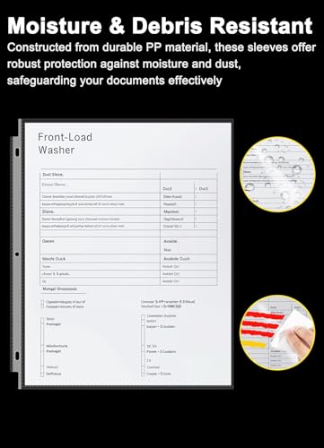 Golbsart Sheet Protectors 8.5 x 11, Page Protectors for 3 Ring Binder 100ct