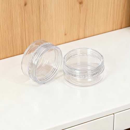 30 Pcs Clear Round Acrylic Jars,5g/5ml Empty Cosmetic Sample Containers, with lid, Capacity for Makeup, Lotion, Cream, Ointments, Eye Shadow, Rhinestone, Samples, Pot, Travel Storage (30)