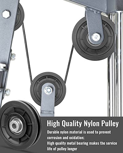 2 PCS 3.5Inch/90mm Nylon Bearing Pulley Wheel, Silent Bearing Replace for Garage Gym Equipment Pulley System, Universal Wearproof Bearing Maximum Working Load of 1000 LBS - size: 2 Pack