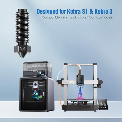 Hardened Steel Nozzle Kit for Kobra S1 / S1 Combo & Kobra 3/3 Combo, 0.2mm, 0.4mm, 0.6mm & 0.8mm Replacement Nozzles, 3D Printer Accessories, 5-Pack - color: Kobra 3/S1 Nozzle (Multi Size)