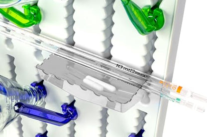 Heathrow Scientific Lab Drying Rack for Glassware, Includes 72 Removable Pegs with SureGrip Hooks, Durable Polystyrene Construction, Self-Standing or Wall-Mountable, Holds up to 77 Pounds of Glassware