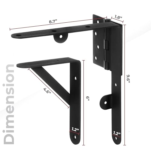 Gate Corner Brace Kit, Adjustable Anti-Sag Hardware for Wooden Gates