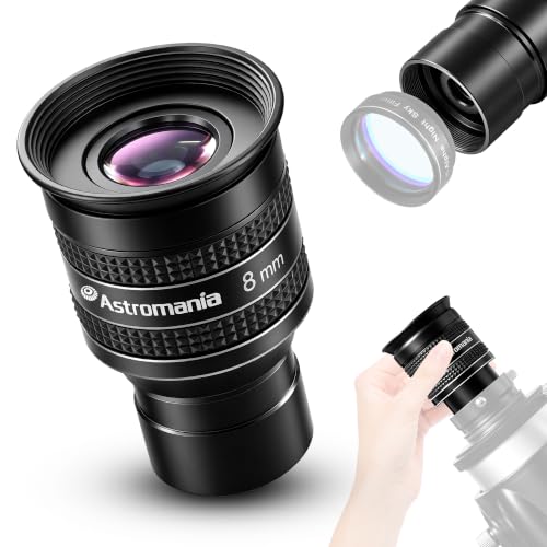 Astromania Telescope Eyepiece 8mm, Wide Angle 58° Planetary Eyepiece 1.25" - size: 8MM