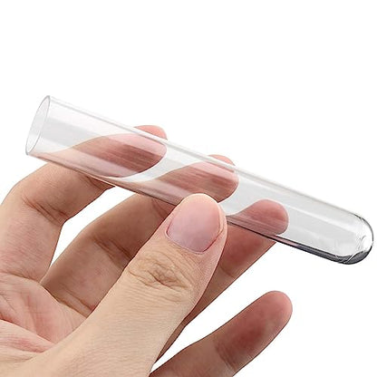 JAPCHET 250 PCS 10 ML Plastic Test Tubes, 16 x 100 MM Clear Test Tubes with Cap Test Tubes Bulk for Experiments and Party Storing - size: 250 Pack 10 ml