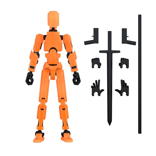 MerryXD T13 Action Figure,Assembly Completed Dummy Nova Tintan Lucky 13 Action Figure 3D Printed Multi-Jointed Movable Toy Orange - color: Orange