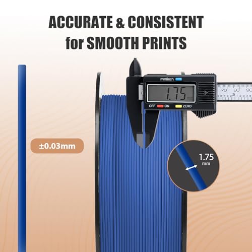 ERYONE Matte PLA Basic 3D Printer Filament 1.75 +/- 0.03mm, Matte Filament 1KG(2.2LBS) Spool, Classic Blue - color: Lite Matte Classic Blue