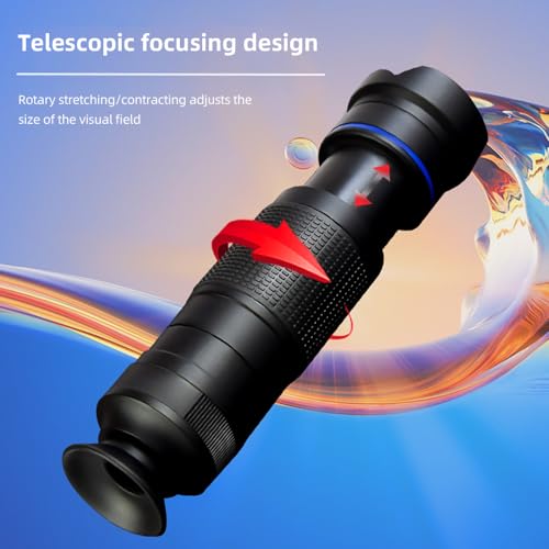 Andoer 36X Telephoto Lens Kit with Mini Tripod, Phone Clip, Holder, Lens Bag, Cleaning Cloth for Hiking, Camping, Wildlife Observation, Moon, Sports, Game, Concert Watching - color: Blue