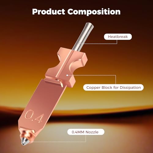 Sovol 3Pcs 0.4mm Hotend Nozzle 3D Printer Extruder Kit for Flashforge AD5X