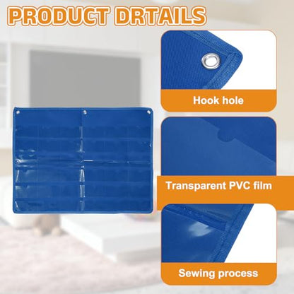 PATIKIL 2"x4" Index Card Holder Sleeve 36 Card Slots Organizer Sleeve - color: Blue
