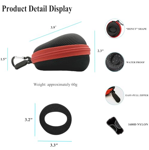 Travel Watch Case, TICFROG Portable Single Watch Case Roll Storage Box for Men's Wristwatches & Smart Watches up to 50mm with 7.08'' X 7.08'' Cleaning Cloth, Blcak Red - color: Black Red