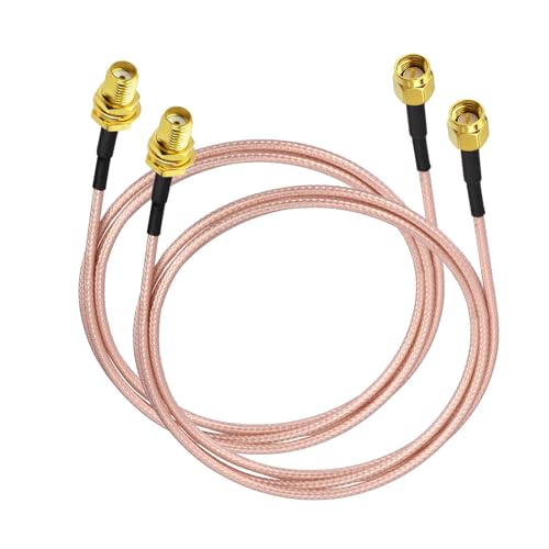 Superbat SMA Male to SMA Female Bulkhead RG316D Cable 3ft 50 Ohm 2-Pack - size: 3ft