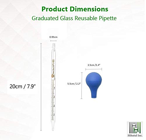 4 Pack 5ml 10ml Glass Graduated Dropper Pipettes Lab Dropper Liquid Essential Oil Transfer with Blue Rubber Cap and Scale