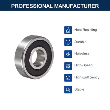 609-2RS Deep Groove Ball Bearings, ID 9mm x OD 24mm x Width 7mm Miniature Bearings, Double Rubber Sealed Ball Bearing Pre-Lubricated Chrome Steel Z2 Lever 10pcs - size: 609-2RS 9x24x7mm