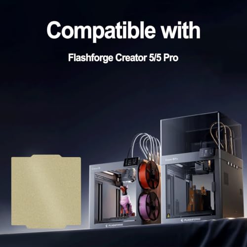 266x293mm PEI Build Plate for Flashforge Creator 5/5 Pro, Double-Sided Textured PEI Spring Steel Sheet Heat Bed with Strong Adhesion & Easy Part Removal - size: 266x293mm