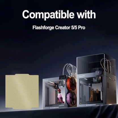 266x293mm PEI Build Plate for Flashforge Creator 5/5 Pro, Double-Sided Textured PEI Spring Steel Sheet Heat Bed with Strong Adhesion & Easy Part Removal - size: 266x293mm