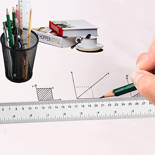 YYJ HOME Clear Plastic Ruler, 12 Inch, 3 Pack, Transparent, Acrylic, Plastic Construction