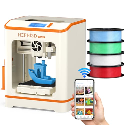 Hephi3d TINA2C 3D Printer for Beginners & Kids with Filament Starter Kit - color: Blue/Green/White/Red
