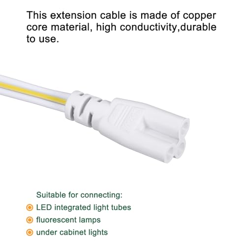 MECCANIXITY T5 T8 LED Tube Connector Cable 30CM Male to Female Double End Extension Cord for LED Integrated Light Tube, Pack of 6