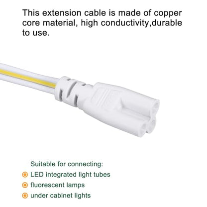 MECCANIXITY T5 T8 LED Tube Connector Cable 30CM Male to Female Double End Extension Cord for LED Integrated Light Tube, Pack of 6