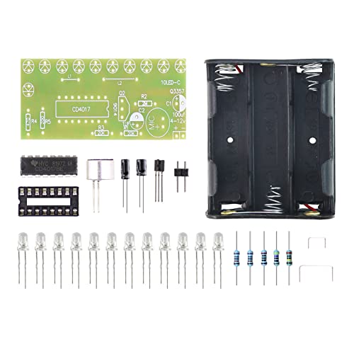 Soldering Practice Kit Sound-Activated LED Chaser Kit - DIY Soldering Project with 10 LEDs & Microphone Sensor (12V DC) for Electronics Beginners & STEM Education - style: Sound Sensor
