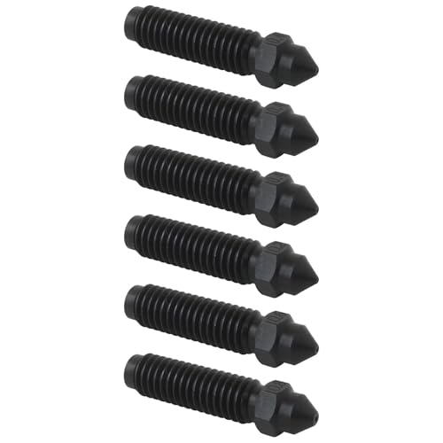 6-Pack 3D Printer Nozzles Stainless Steel Hardened Tip 0.2-0.8mm Assortment High Flow Hotend Fit for Elegoo Printers