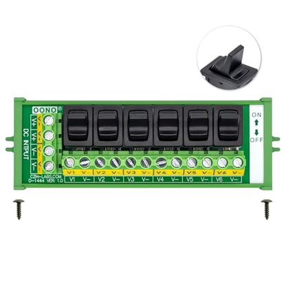 Screw Mount 6 Channel Paddle Switch DC Power Distribution Strip Module - style: Paddle Switch, Screw Mount