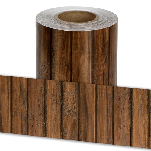 65.6Ft Wood Bulletin Board Border, Wooden Pattern Straight Rolled Border Trim Fall Bulletin Board Border Dark Wood Board Border for Fall Classroom School Office Chalkboard Wall Decor - style: Wood