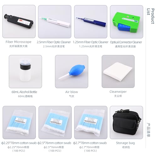 Fiber Optic Microscope dust-Free Paper 1.25MM/2.5MM Cleaning Pens Fiber Optic Cleaning Box for SC/LC/FC/ST Connections Fiber Optic Cleaning Kit - size: 1PCS, style: Cleaning kit No.5
