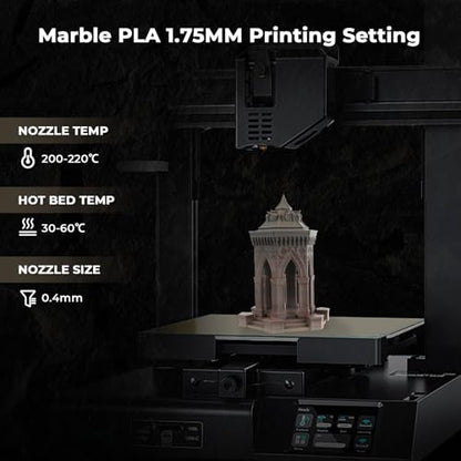 AMOLEN PLA 3D Printer Filament 1.75mm Fossil Gradient Stone 1KG - color: Fossil Gradient