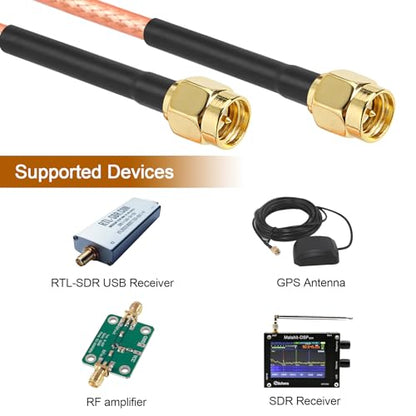 MOOKEERF SMA Male to SMA Male Cable - 12FT RG316 SMA Extension Cable 50 ohm for Router, Test Equipment, Signal Enhancer, Wireless Adapter,WiFi Antenna Applications - size: 12FT