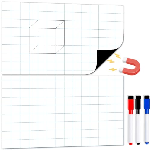Giant Magnetic Notebook Paper for Classroom 17x 21 in Dry Erase Lined Paper - size: Graph Grid Paper - 21 x 17 in