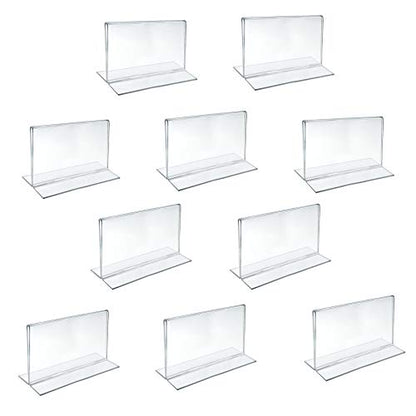 Azar 152727 Horizontal Double-Sided Stand Up Sign Holder, 10 Count Clear, 6 in W X 4 in H - size: 6 in W X 4 in H