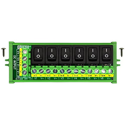 Screw Mount 6 Channel Rocker Switch DC Power Distribution Strip Module - style: Rocker Switch, Screw Mount