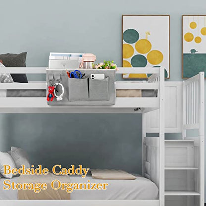 Bedside Caddy Bedside Storage Bag for Headboards/Bunk Bed - color: 1PC Grey