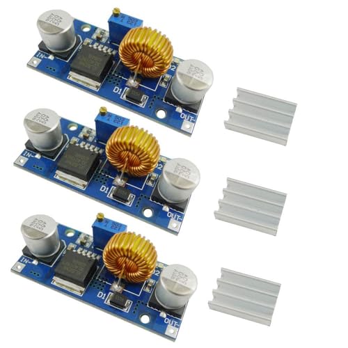 3PCS DC-DC Buck Converter XL4015 Step-Down Module Max 5A 75W Adjustable 4-38V to 1.25-36V Power Supply High Efficiency Voltage Regulator Module Electronic Integrated Circuits